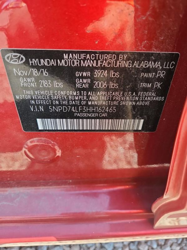 2017 HYUNDAI ELANTRA SE Base