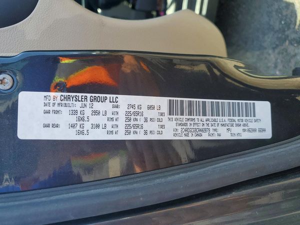 2012 DODGE GRAND CARAVAN SXT