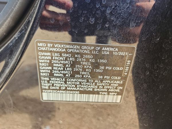 2022 VOLKSWAGEN ATLAS CROSS SPORT