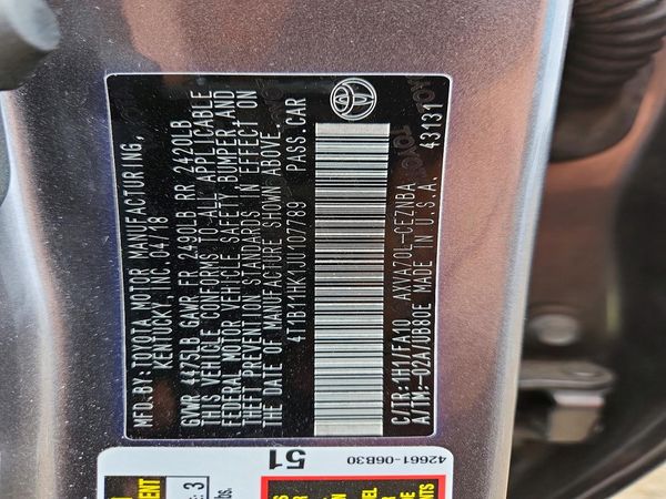 2018 TOYOTA CAMRY