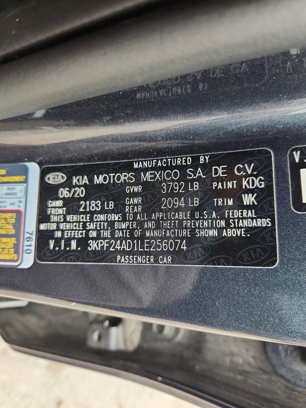 2020 KIA FORTE FE, LXS