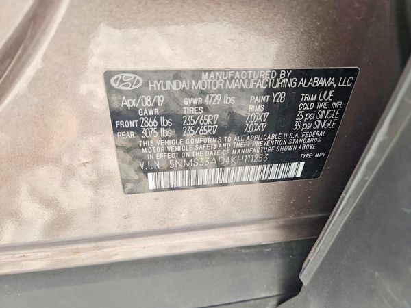 2019 HYUNDAI SANTA FE SEL, SEL Plus