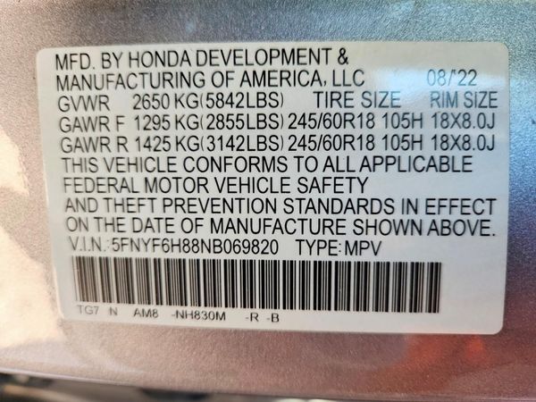 2022 HONDA PILOT TRAILSPORT