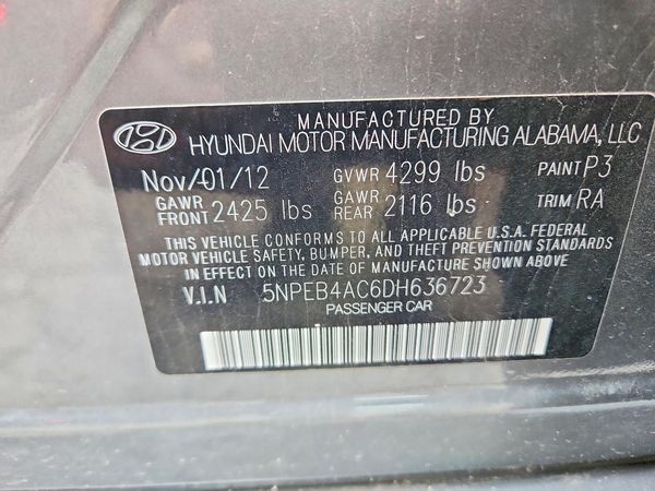 2013 HYUNDAI SONATA