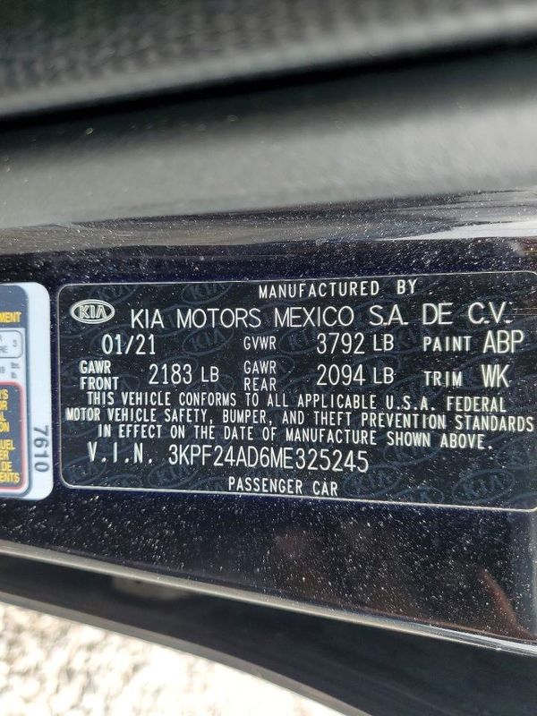 2021 KIA FORTE FE, LXS
