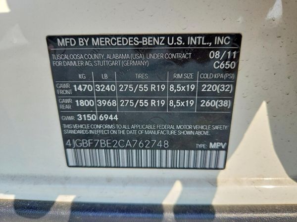 2012 MERCEDES-BENZ GL GL450 4-MATIC