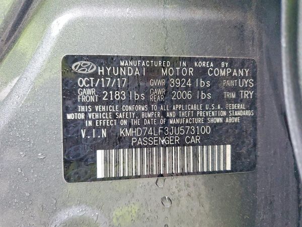 2018 HYUNDAI ELANTRA SE