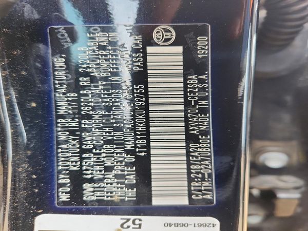 2019 TOYOTA CAMRY L/LE/SE/XLE