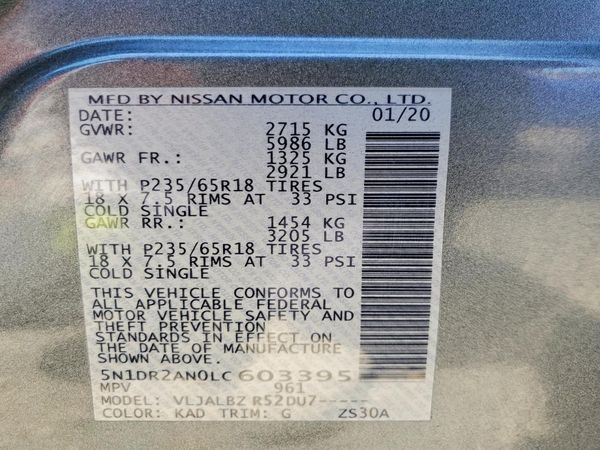 2020 NISSAN PATHFINDER
