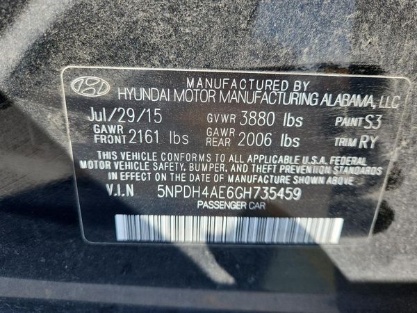 2016 HYUNDAI ELANTRA