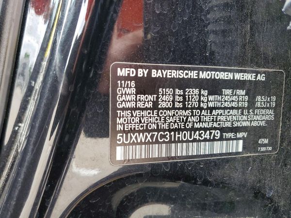 2017 BMW X3 xDrive35i — VINS