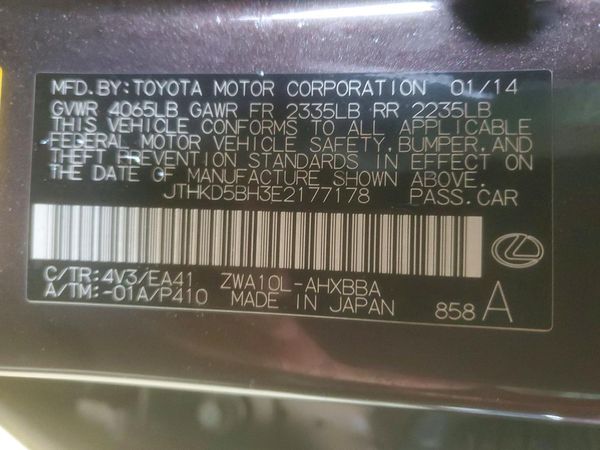 2014 LEXUS CT 200h