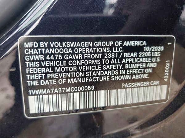 2021 VOLKSWAGEN PASSAT