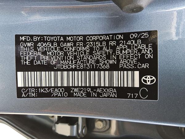 2026 TOYOTA COROLLA
