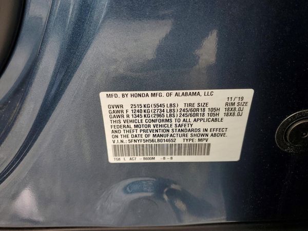 2020 HONDA PILOT