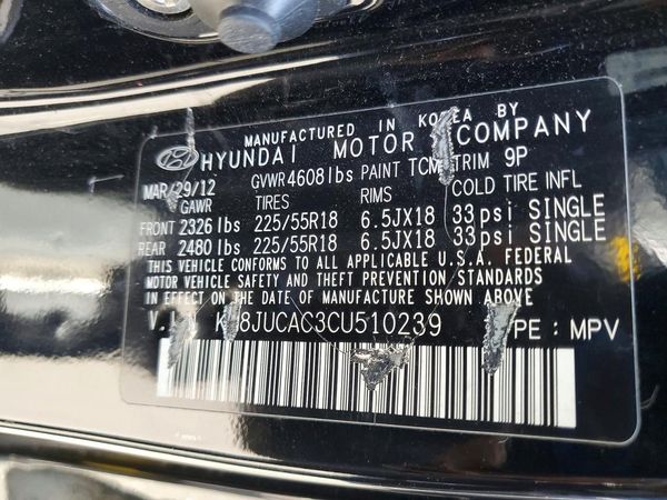 2012 HYUNDAI TUCSON GLS