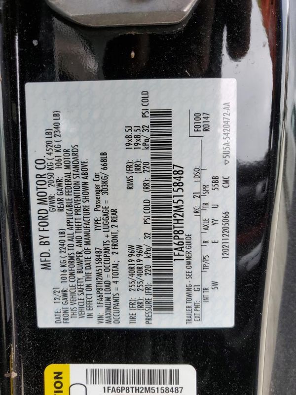2021 FORD MUSTANG