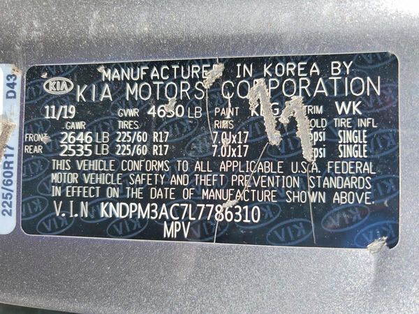 2020 KIA SPORTAGE LX — VINS