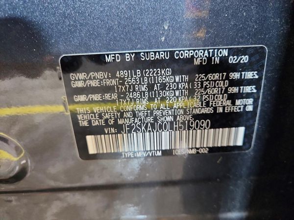 2020 SUBARU FORESTER Prm+ES+KA