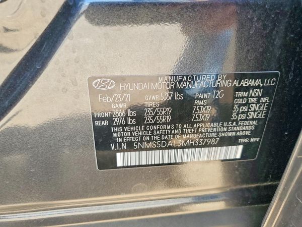 2021 HYUNDAI SANTA FE Calligraphy
