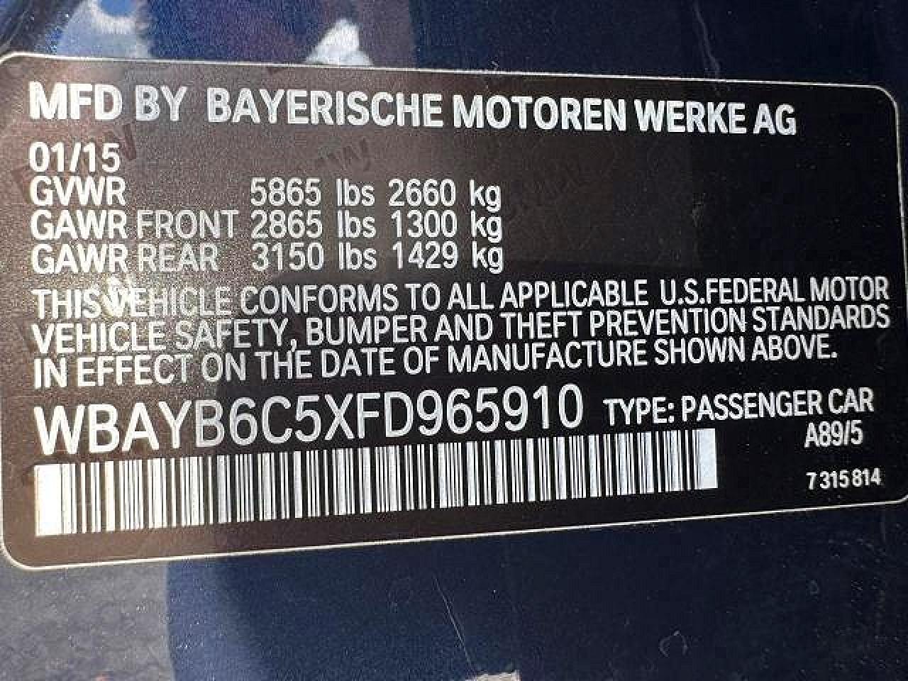 2015 BMW 750