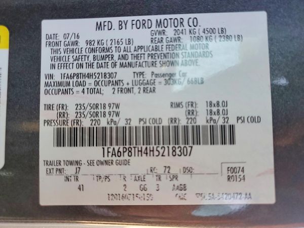 2017 FORD MUSTANG I4 Coupe