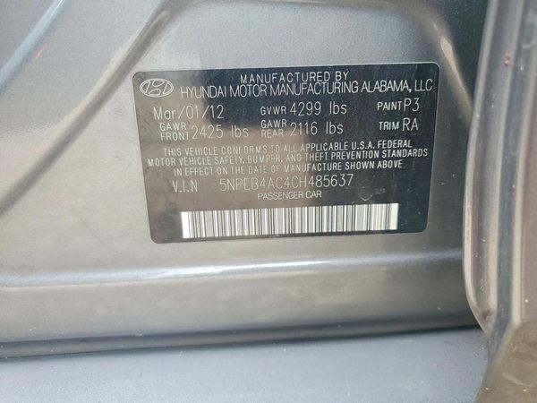 2012 HYUNDAI SONATA Middle-low level
