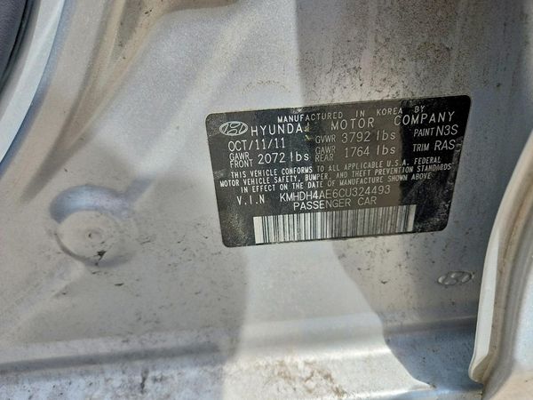 2012 HYUNDAI ELANTRA GLS(Middle grade) — VINS
