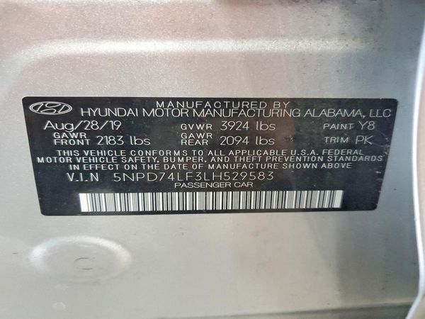 2020 HYUNDAI ELANTRA SE