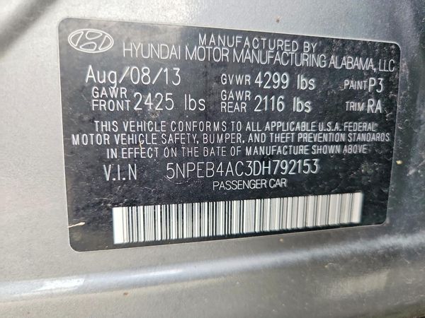 2013 HYUNDAI SONATA