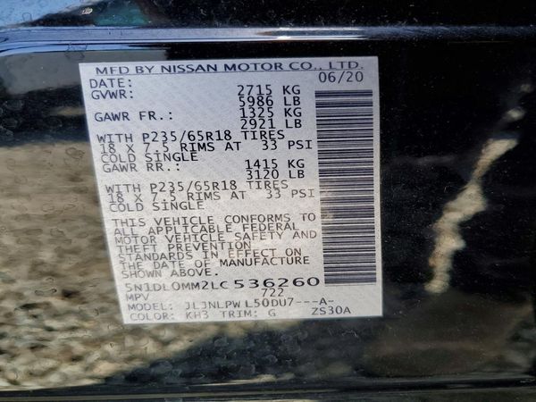 2020 INFINITI QX60