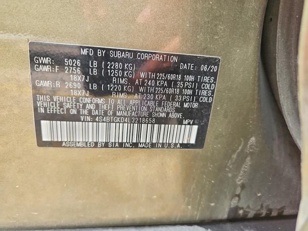 2020 SUBARU OUTBACK Onyx Edition+M/R+NAVI