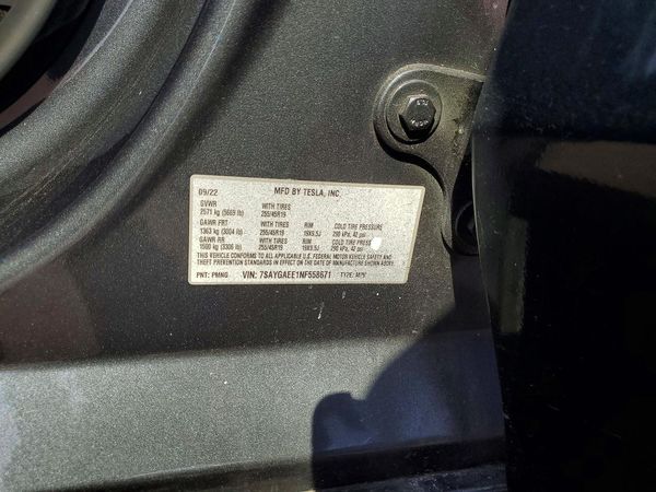 2022 TESLA MODEL Y