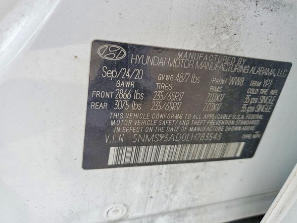2020 HYUNDAI SANTA FE SE