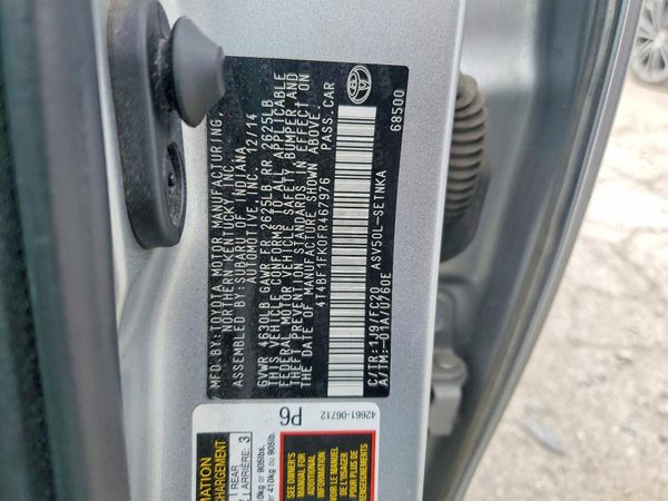 2015 TOYOTA CAMRY
