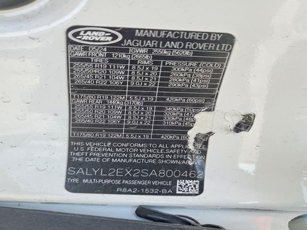 2025 LAND ROVER RANGE ROVER VELAR P250 Dynamic SE