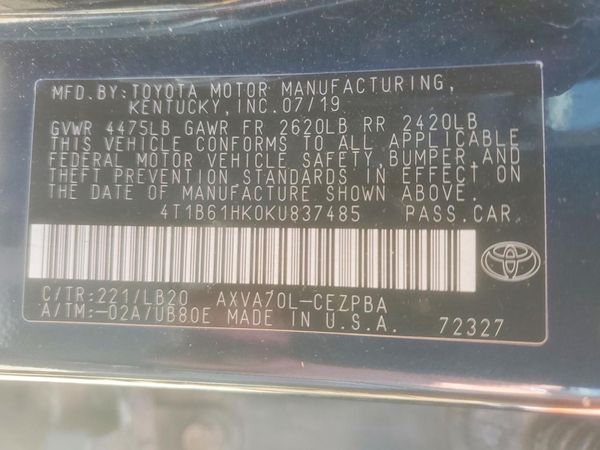 2019 TOYOTA CAMRY