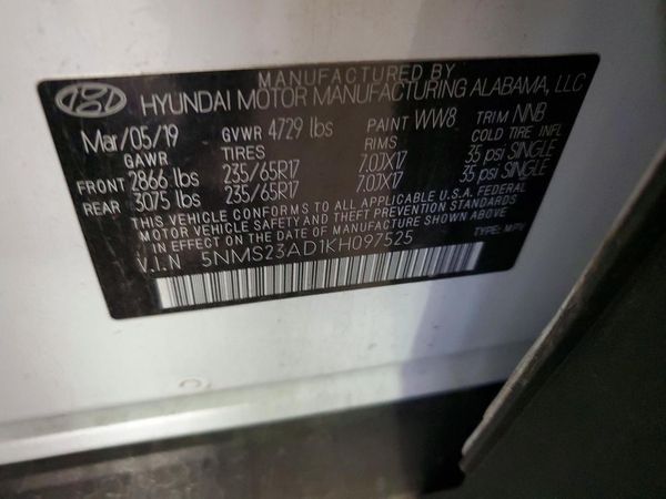 2019 HYUNDAI SANTA FE SE