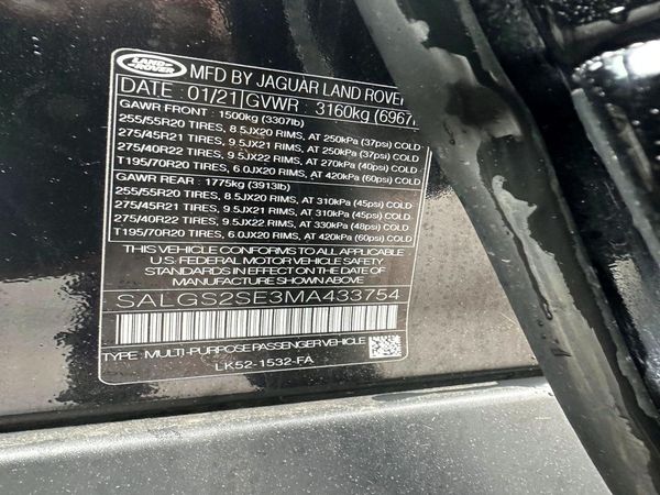 2021 LAND ROVER RANGE ROVER
