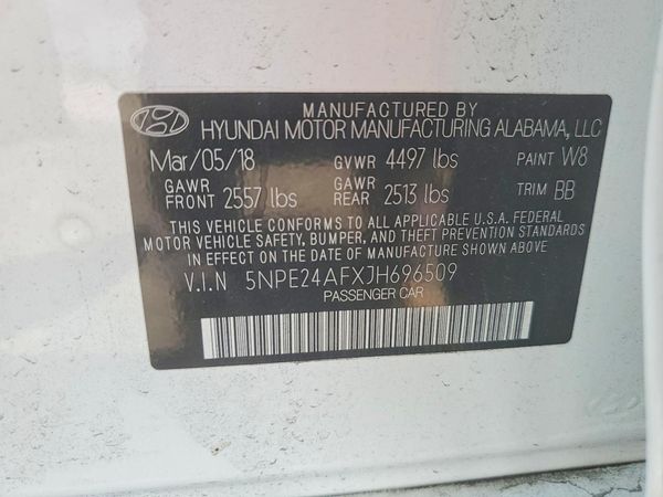 2018 HYUNDAI SONATA SE, Eco