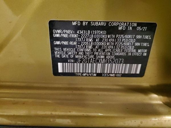 2021 SUBARU CROSSTREK Premium+ES+BSD
