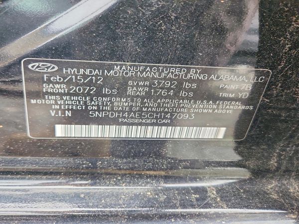 2012 HYUNDAI ELANTRA GLS(Middle grade)