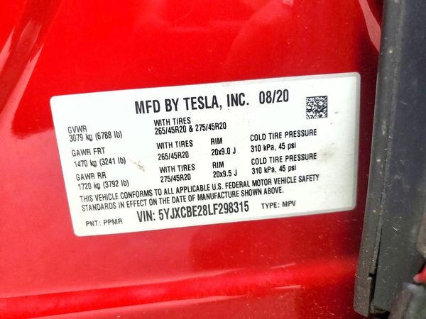 2020 TESLA MODEL X
