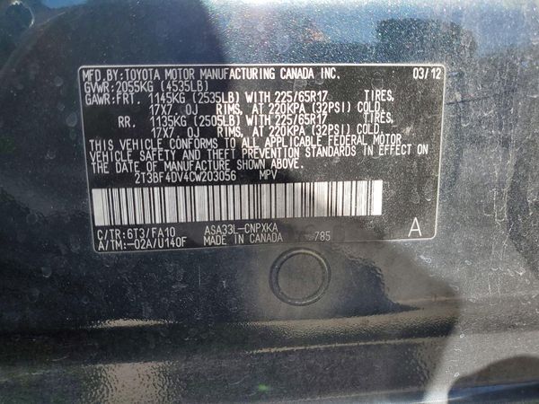 2012 TOYOTA RAV4 Standard