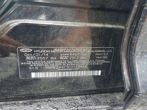 2015 HYUNDAI SONATA SE, ECO — VINS