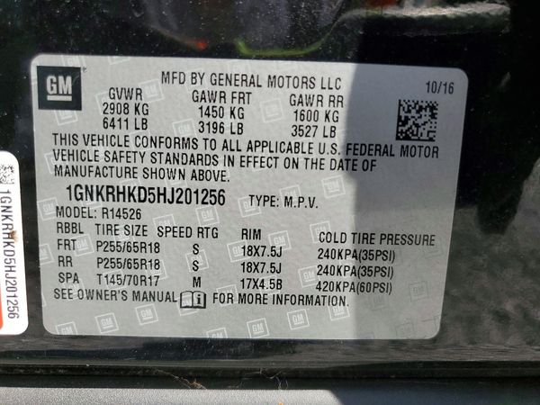 2017 CHEVROLET TRAVERSE