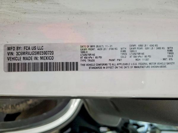 2021 RAM PROMASTER 3500