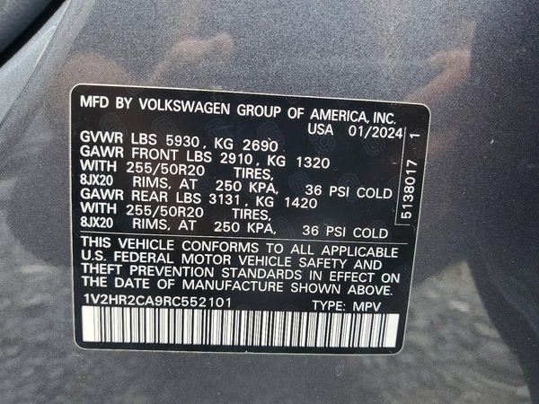2024 VOLKSWAGEN ATLAS 4Motion SE