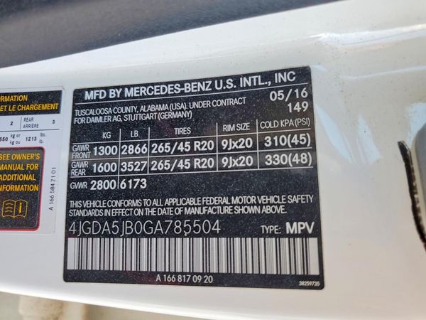 2016 MERCEDES-BENZ GLE GLE350