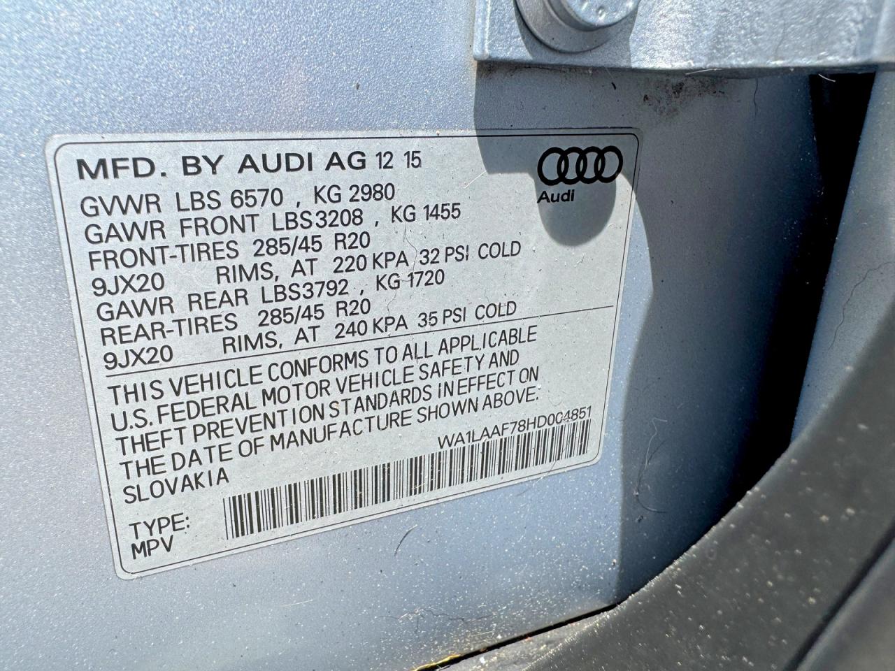2017 AUDI Q7 quattro Premium Plus